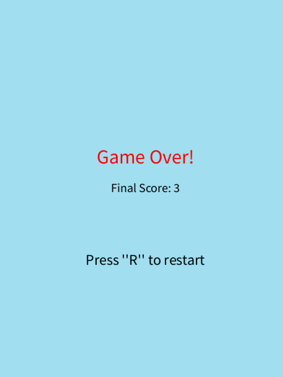 Game over screen